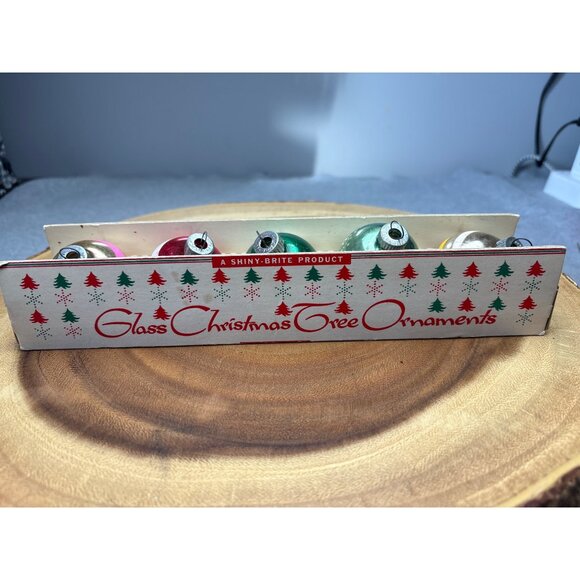 Shiny-Brite Glass Christmas Tree Ornaments Set Vintage - Picture 14 of 14